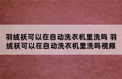 羽绒袄可以在自动洗衣机里洗吗 羽绒袄可以在自动洗衣机里洗吗视频